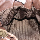 PRADA Hand Bag Nylon 2way Khaki Gold Auth ka523-20