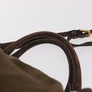 PRADA Hand Bag Nylon 2way Khaki Gold Auth ka523-8