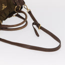 PRADA Hand Bag Nylon 2way Khaki Gold Auth ka523-9