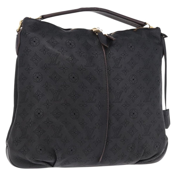 LOUIS VUITTON Mahina Serene PM Shoulder Bag Leather Black M94035 LV Auth ka5231V