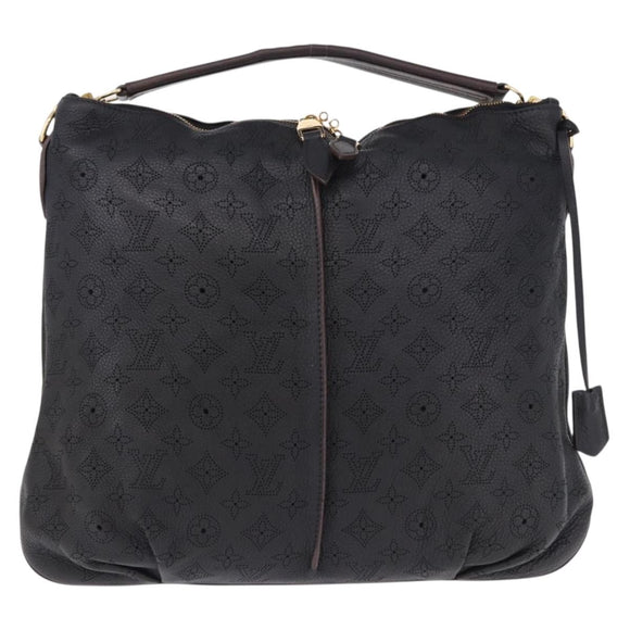 LOUIS VUITTON Mahina Serene PM Shoulder Bag Leather Black M94035 LV Auth ka5231V