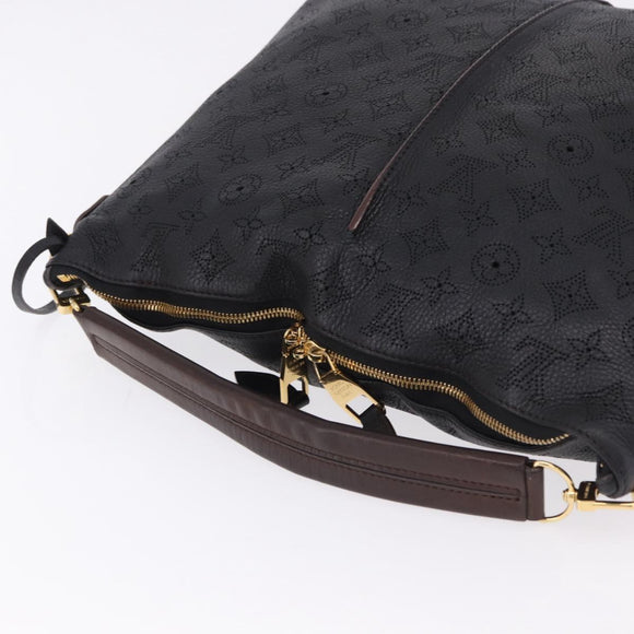 LOUIS VUITTON Mahina Serene PM Shoulder Bag Leather Black M94035 LV Auth ka5231V
