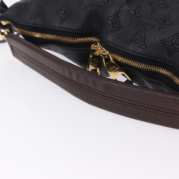 LOUIS VUITTON Mahina Serene PM Shoulder Bag Leather Black M94035 LV Auth ka5231V