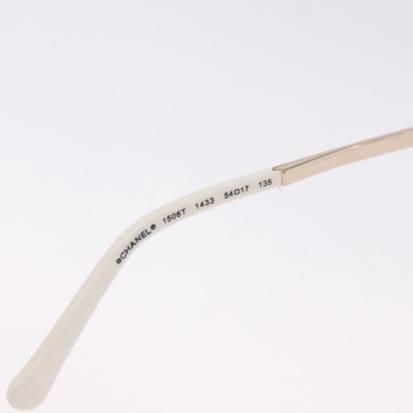 CHANEL Sunglasses plastic White CC Auth ka5239