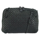 BOTTEGA VENETA INTRECCIATO Shoulder Bag Leather Black Auth ka524-1