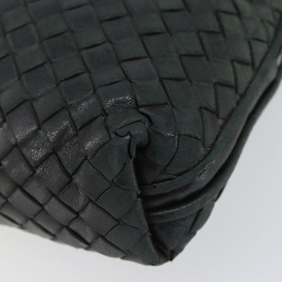 BOTTEGA VENETA INTRECCIATO Shoulder Bag Leather Black Auth ka524