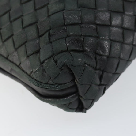 BOTTEGA VENETA INTRECCIATO Shoulder Bag Leather Black Auth ka524