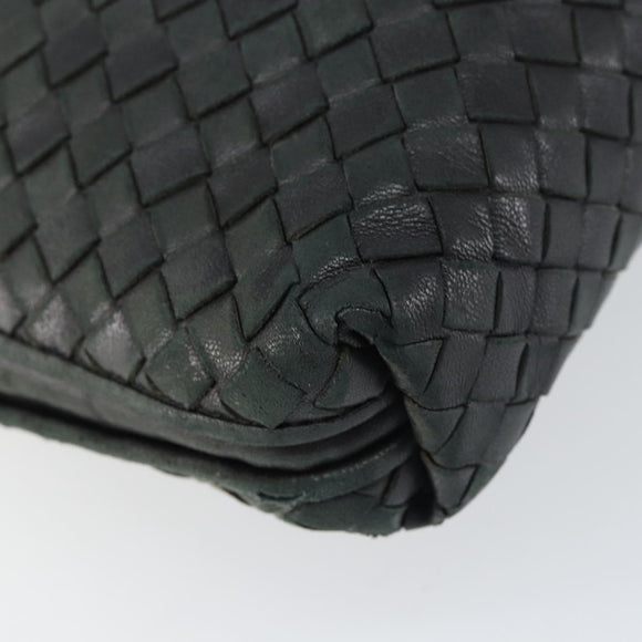 BOTTEGA VENETA INTRECCIATO Shoulder Bag Leather Black Auth ka524