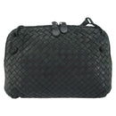 BOTTEGA VENETA INTRECCIATO Shoulder Bag Leather Black Auth ka524-2