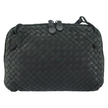 BOTTEGA VENETA INTRECCIATO Shoulder Bag Leather Black Auth ka524 - 0