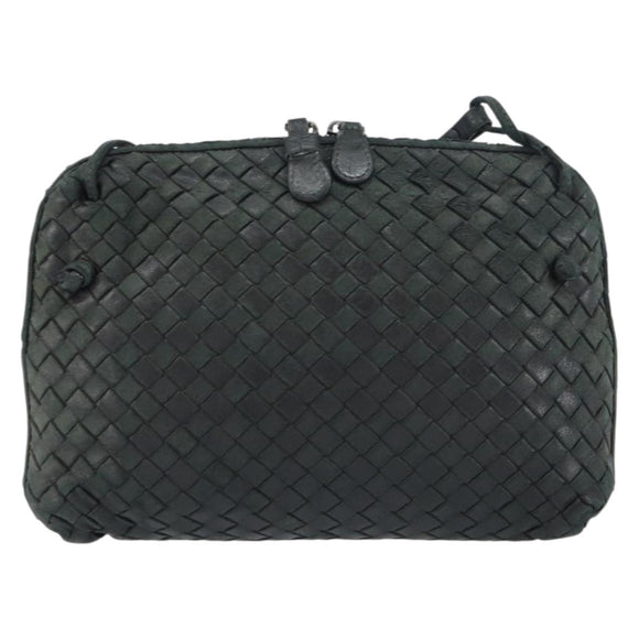 BOTTEGA VENETA INTRECCIATO Shoulder Bag Leather Black Auth ka524