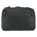 BOTTEGA VENETA INTRECCIATO Shoulder Bag Leather Black Auth ka524-3
