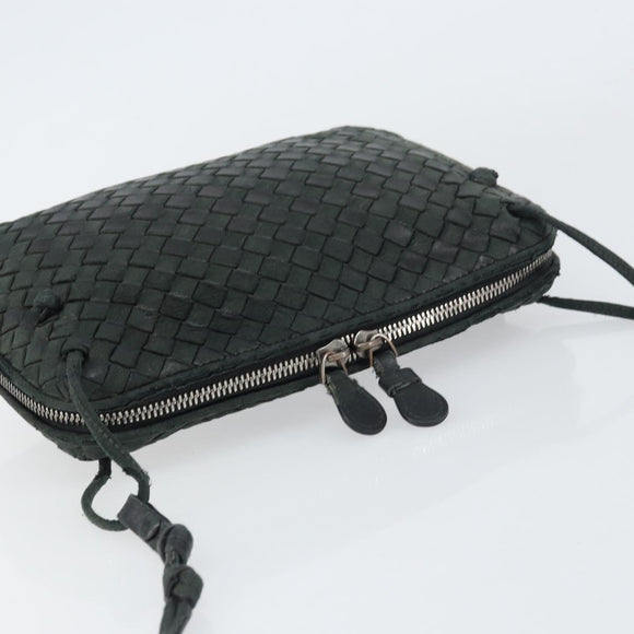 BOTTEGA VENETA INTRECCIATO Shoulder Bag Leather Black Auth ka524
