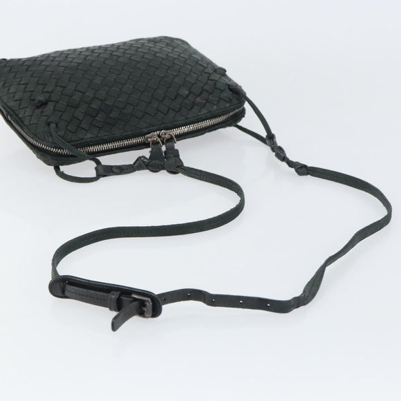 BOTTEGA VENETA INTRECCIATO Shoulder Bag Leather Black Auth ka524