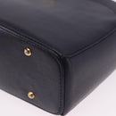CELINE Shoulder Bag Leather Navy Gold Auth ka5240A-14
