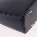 CELINE Shoulder Bag Leather Navy Gold Auth ka5240A-15