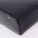 CELINE Shoulder Bag Leather Navy Gold Auth ka5240A-16