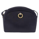CELINE Shoulder Bag Leather Navy Gold Auth ka5240A-13