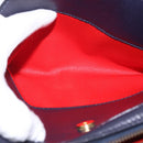 CELINE Shoulder Bag Leather Navy Gold Auth ka5240A-22