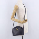 CELINE Shoulder Bag Leather Navy Gold Auth ka5240A-24