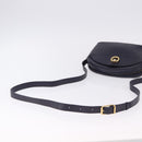 CELINE Shoulder Bag Leather Navy Gold Auth ka5240A-7