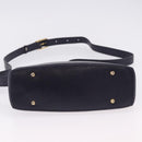 CELINE Shoulder Bag Leather Navy Gold Auth ka5240A-5
