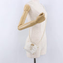 CHANEL Matelasse Chain Shoulder Bag Lamb Skin White Gold CC Auth ka5241M-20