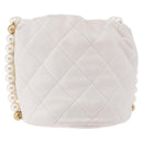 CHANEL Matelasse Chain Shoulder Bag Lamb Skin White Gold CC Auth ka5241M-3