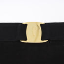 Salvatore Ferragamo Vala Shoulder Bag Suede Black Gold Auth ka5242-14