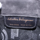Salvatore Ferragamo Vala Shoulder Bag Suede Black Gold Auth ka5242-15