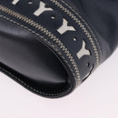 SAINT LAURENT Shoulder Bag Leather Navy Gold Auth ka5243A-14