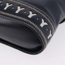 SAINT LAURENT Shoulder Bag Leather Navy Gold Auth ka5243A-16