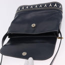 SAINT LAURENT Shoulder Bag Leather Navy Gold Auth ka5243A-11