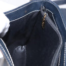 SAINT LAURENT Shoulder Bag Leather Navy Gold Auth ka5243A-19