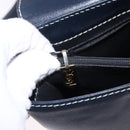 SAINT LAURENT Shoulder Bag Leather Navy Gold Auth ka5243A-25