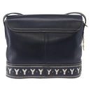 SAINT LAURENT Shoulder Bag Leather Navy Gold Auth ka5243A-2