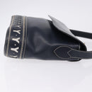 SAINT LAURENT Shoulder Bag Leather Navy Gold Auth ka5243A-3
