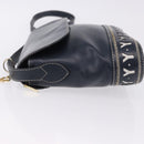 SAINT LAURENT Shoulder Bag Leather Navy Gold Auth ka5243A-4