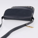 SAINT LAURENT Shoulder Bag Leather Navy Gold Auth ka5243A-6