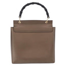 GUCCI Bamboo Hand Bag Leather Brown Gold 001 1118 1886 Auth ka5245-2