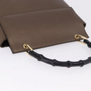 GUCCI Bamboo Hand Bag Leather Brown Gold 001 1118 1886 Auth ka5245-6