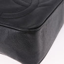 CHANEL Trip Luco co Shoulder Bag Leather Black Gold CC Auth ka5247-11