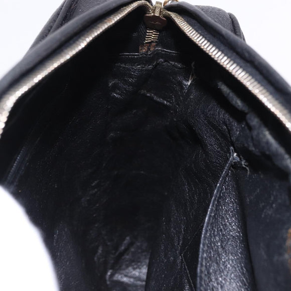 CHANEL Trip Luco co Shoulder Bag Leather Black Gold CC Auth ka5247