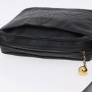 CHANEL Trip Luco co Shoulder Bag Leather Black Gold CC Auth ka5247-6