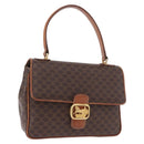 CELINE Macadam Canvas Hand Bag PVC Leather Brown Gold Auth ka5248A-1
