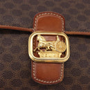 CELINE Macadam Canvas Hand Bag PVC Leather Brown Gold Auth ka5248A-16