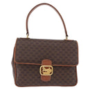 CELINE Macadam Canvas Hand Bag PVC Leather Brown Gold Auth ka5248A-2