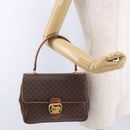 CELINE Macadam Canvas Hand Bag PVC Leather Brown Gold Auth ka5248A-26