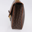 CELINE Macadam Canvas Hand Bag PVC Leather Brown Gold Auth ka5248A-5