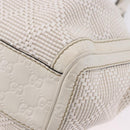GUCCI GG Canvas Guccissima Tote Bag Leather White Silver 211944 Auth ka5249-15